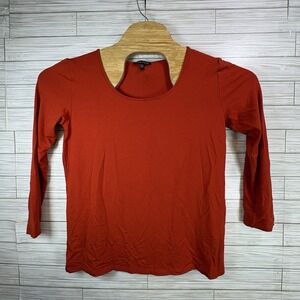 Eileen Fisher Shirt Women's Sz XL Orange Red  Scoop Neck Long Sleeve‎ Rayon